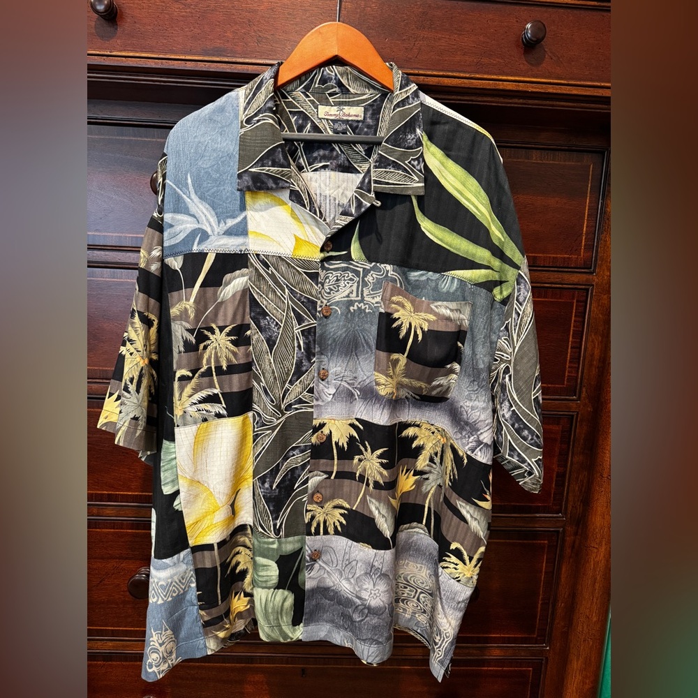 Tommy Bahama Multicolor Tropical 100% Silk Shirt XXL